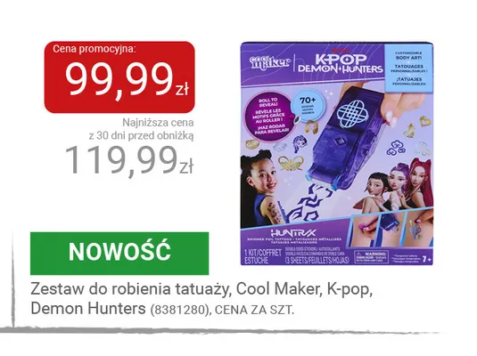 Zestaw do robienia tatuaży Cool Maker K-pop Demon Hunters promocja w Smyk