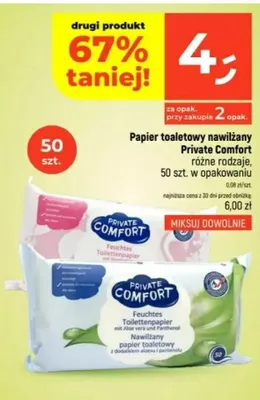 Papier toaletowy nawilżany Private Comfort promocja w Dealz