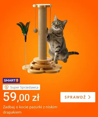 Drapak dla kota niski promocja w Allegro