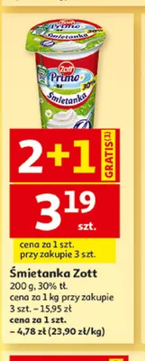 Śmietanka Zott 30% promocja w Auchan