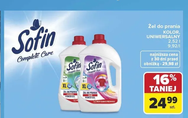 Żel do prania Sofin Complete Care Kolor promocja w Carrefour