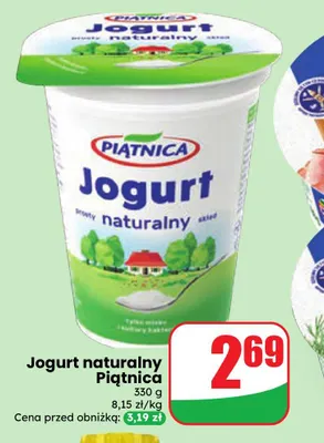 Jogurt naturalny Piątnica promocja w Dino