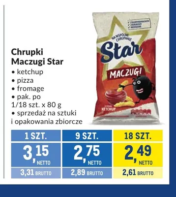 Chrupki Maczugi Star fromage promocja w Makro