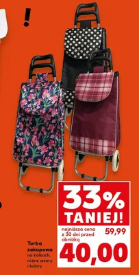 Torba zakupowa na kółkach różne wzory i kolory promocja w Kaufland