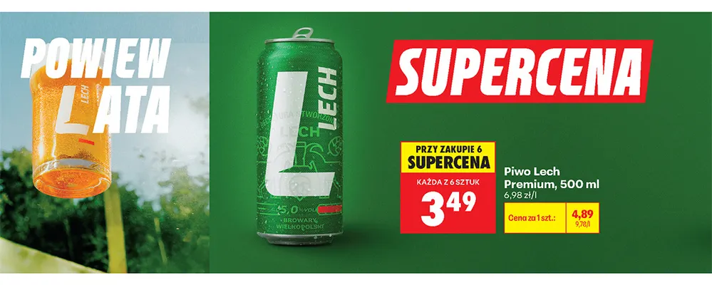 Piwo Lech Premium promocja w Biedronka