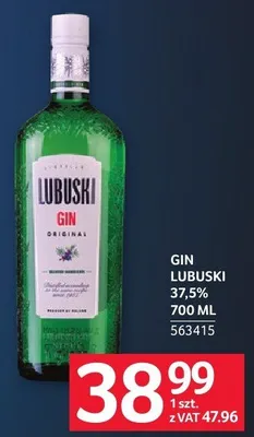 Gin Lubuski 37.5% 700 ML promocja w Selgros