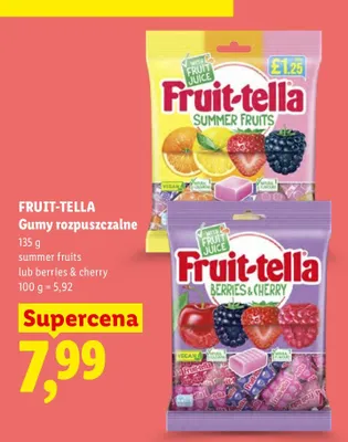 Gumy rozpuszczalne Fruit-tella Summer Fruits promocja w Lidl
