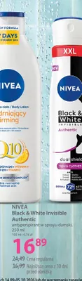 Antyperspirant w sprayu damski Black & White Invisible Authentic Nivea promocja w Hebe