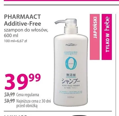 Szampon do włosów PHARMAACT Additive-Free promocja w Hebe