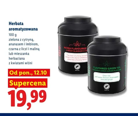 Herbata aromatyzowana czarna z liczi i maliną promocja w Lidl