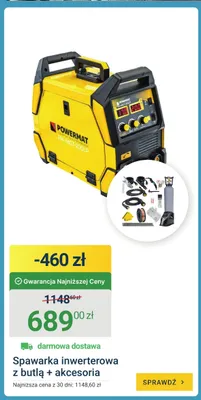 Spawarka inwerterowa POWERMAT z butlą + akcesoria promocja w ERLI