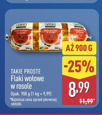 Flaki wołowe w rosole Takie Proste promocja w Aldi