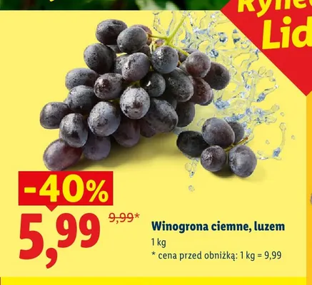 Winogrona ciemne luzem promocja w Lidl