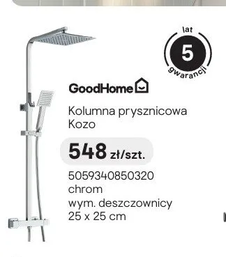 Kolumna prysznicowa GoodHome Kozo chrom promocja w Castorama