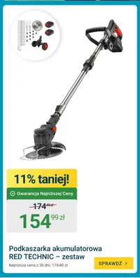 Podkaszarka akumulatorowa RED TECHNIC promocja w ERLI