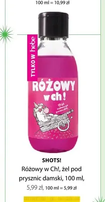 Żel pod prysznic damski Różowy w Ch! Shots! promocja w Hebe