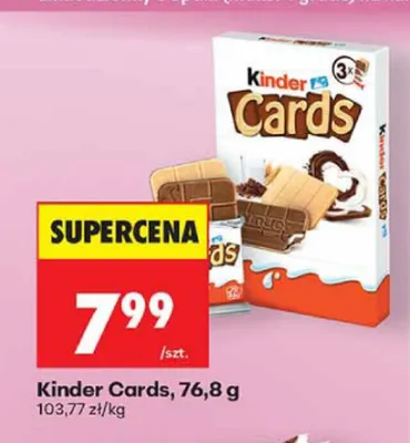 Ciastka Kinder Cards promocja w Biedronka