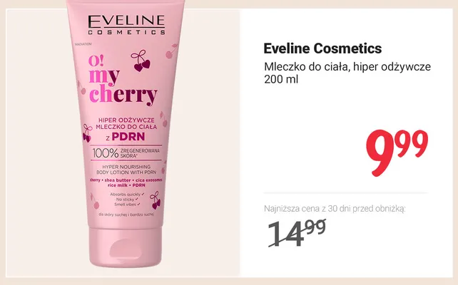 Mleczko do ciała hiper odżywcze Eveline Cosmetics promocja w Rossmann