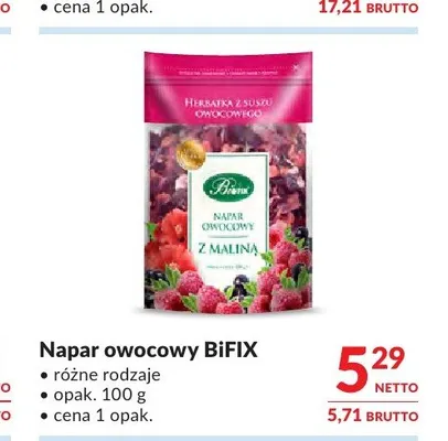 Napar owocowy z maliną BiFIX promocja w Makro