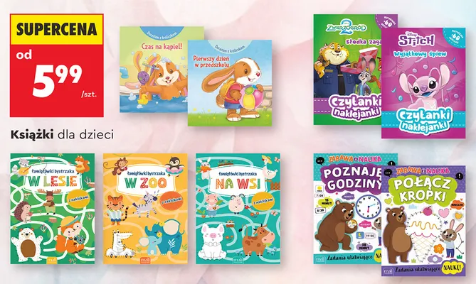Książka Disney Zwierzogród Słodka zagadka Czytanki naklejanki promocja w Biedronka