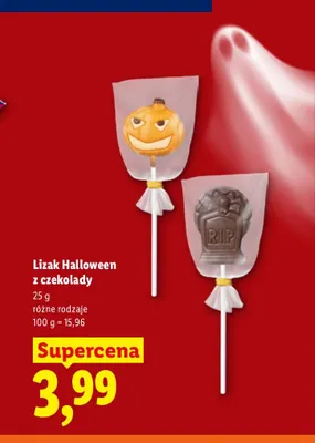 Lizak Halloween z czekolady promocja w Lidl