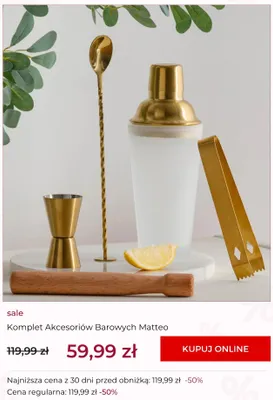 Komplet akcesoriów barowych Matteo home&you promocja w home&you