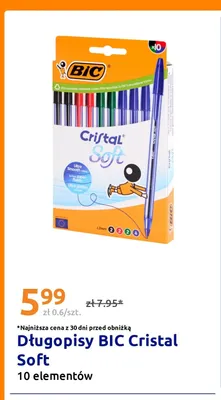 Długopisy BIC Cristal Soft promocja w Action
