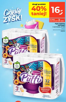 Papier toaletowy Puffi Expert 3-warstwowy promocja w Dealz
