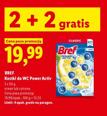Kostki do WC Bref Power Activ ocean promocja w Lidl