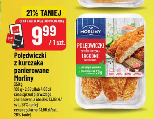 Polędwiczki z piersi kurczaka panierowane łagodne Morliny promocja w POLOmarket