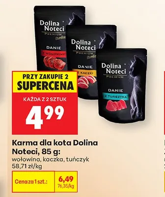 Karma dla kota Dolina Noteci wołowina 85g promocja w Biedronka
