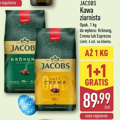 Kawa ziarnista Krönung, Crema lub Espresso promocja w Aldi