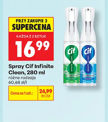 Spray Cif Infinite Clean promocja w Biedronka