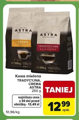 Kawa mielona tradycyjna Astra promocja w Carrefour Express