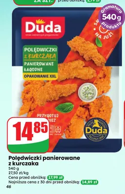 Polędwiczki panierowane z kurczaka Duda promocja w Dino