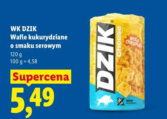 Wafle kukurydziane o smaku serowym WK Dzik promocja w Lidl