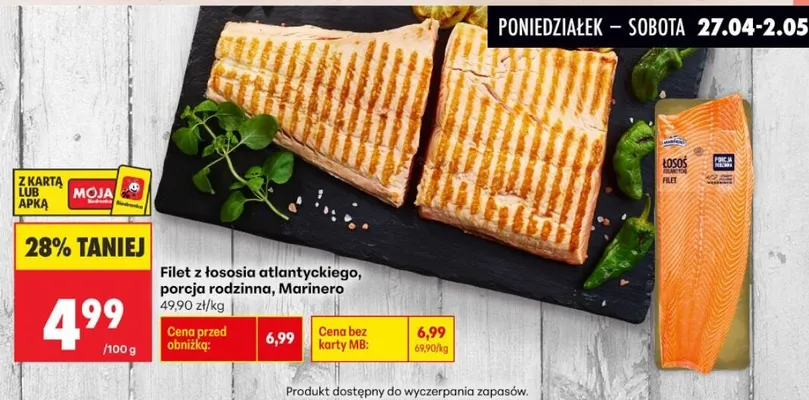 Filet z łososia atlantyckiego porcja rodzinna Marinero promocja w Biedronka