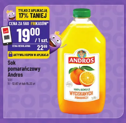 Sok pomarańczowy Andros promocja w POLOmarket