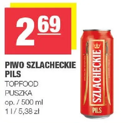 Piwo szlacheckie Pils puszka promocja w SPAR