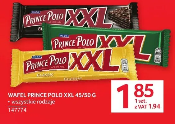 Wafel Prince Polo XXL promocja w Selgros