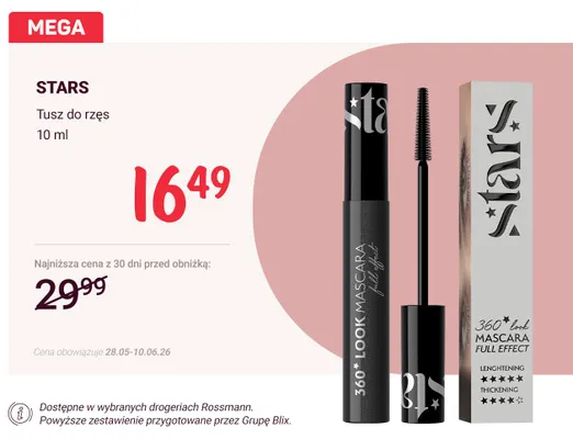 Tusz do rzęs Stars promocja w Rossmann