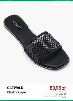 Klapki płaskie Catwalk promocja w Deichmann