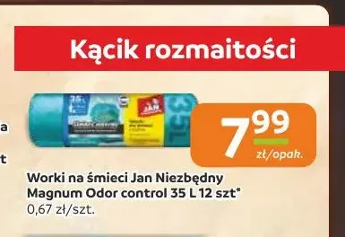 Worki na śmieci Jan Niezbędny Magnum Odor control 35 l promocja w Gama