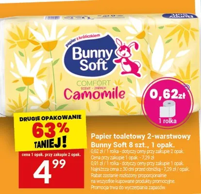 Papier toaletowy 2-warstwowy Bunny Soft 8 szt., 1 opak. promocja w Twój Market