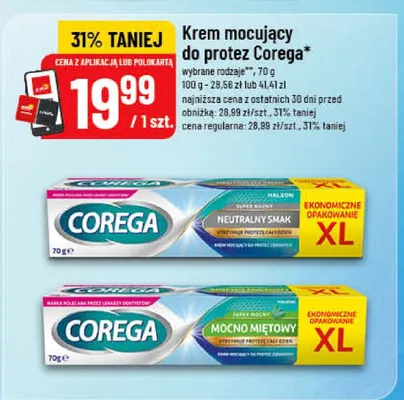 Krem mocujący do protez Corega mocno miętowy promocja w POLOmarket