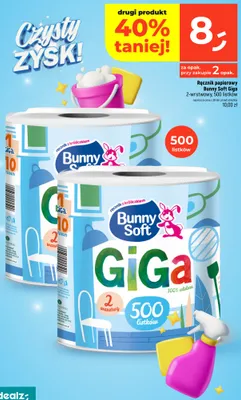 Ręcznik papierowy Bunny Soft Giga 2-warstwowy 500 listków promocja w Dealz