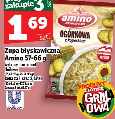 Zupa błyskawiczna Amino 57-66g promocja w TOPAZ