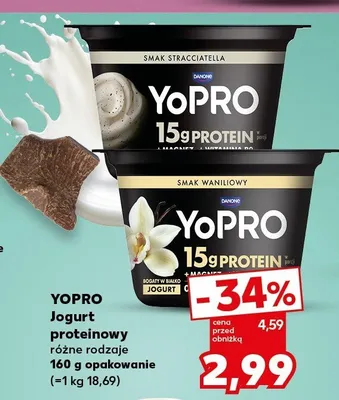 Jogurt proteinowy smak waniliowy YoPRO promocja w Kaufland