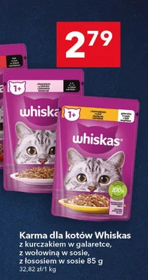 Karma dla kotów Whiskas z łososiem w sosie promocja w LEWIATAN