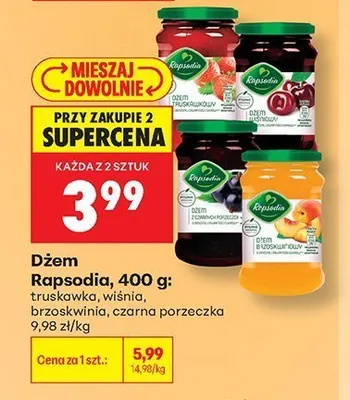 Dżem Rapsodia czarna porzeczka promocja w Biedronka